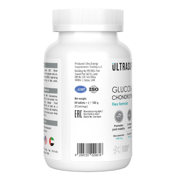 Глюкозамин Хондроитин МСМ, 60 таблеток, Ultrasupps цена 1225 ₽