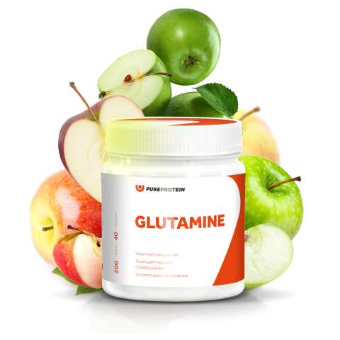 Глютамин, вкус «Зеленое яблоко», 200 г, Pure Protein