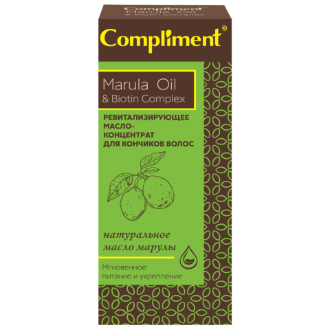 Масло-концентрат для кончиков волос Marula Oil&Biotin, 25мл, Compliment