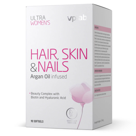 Комплекс для улучшения состояния волос, ногтей и кожи VPLAB Ultra Women’s Hair, Skin & Nails, 90 капсул, VPLab Nutrition, годен до 12.2024